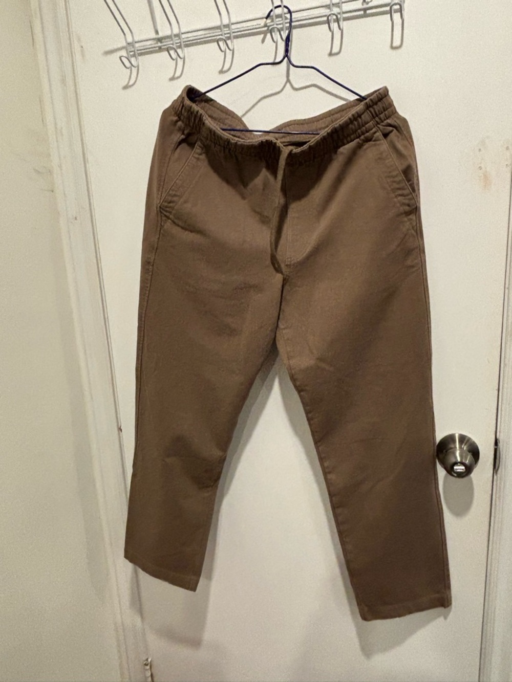 Unisex  Brown Casual Drawstring Pants